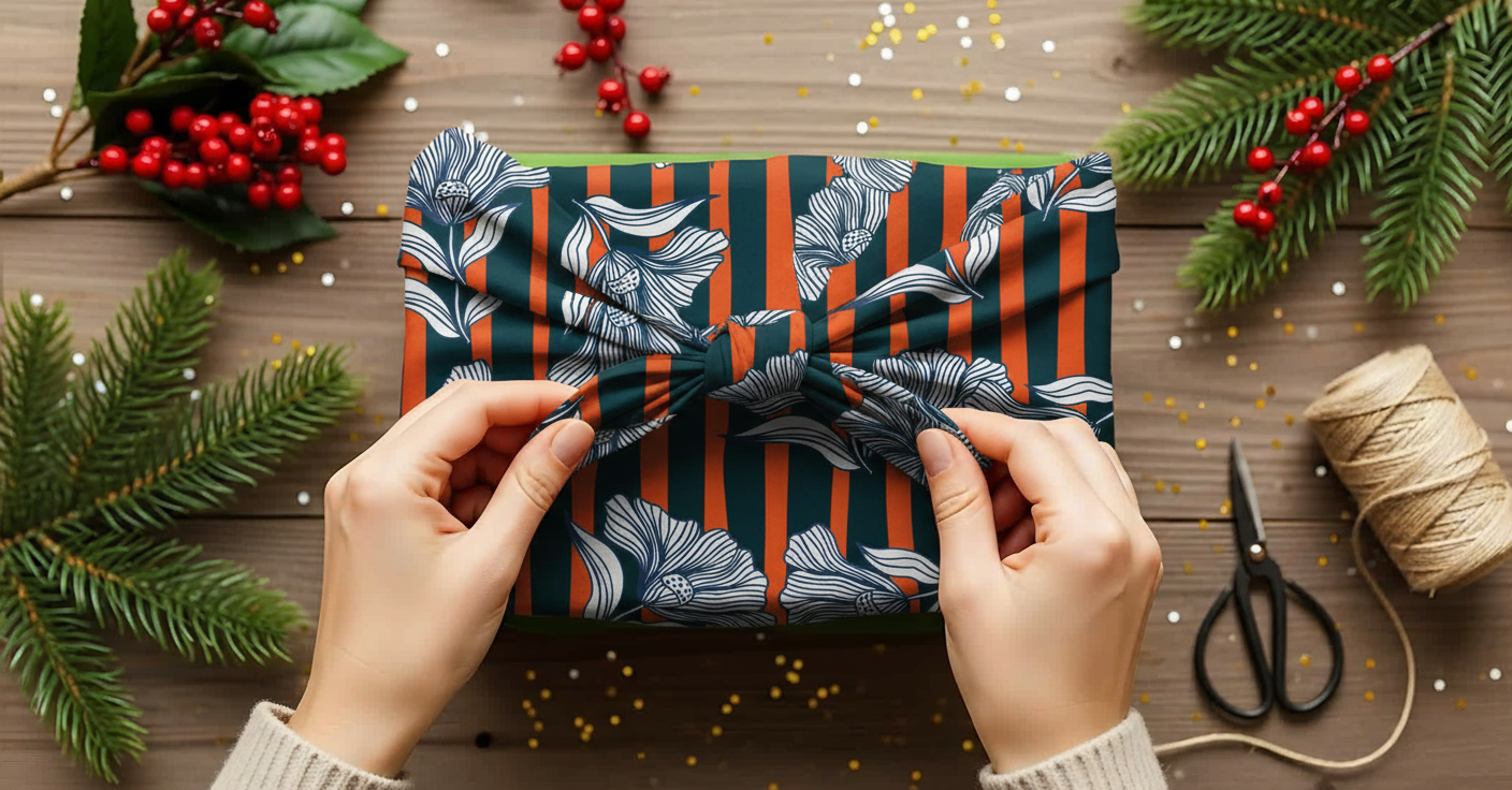 Tangerine Noir Furoshiki